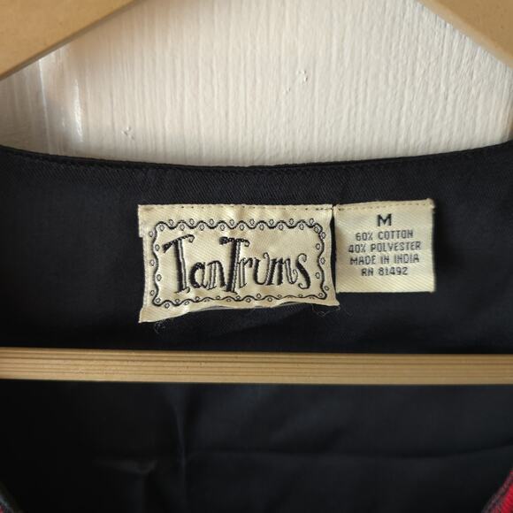 Tantrums Women’s Vest Size M Christmas Reindeer Patchwork Plaid Embroidered - Picture 4 of 7